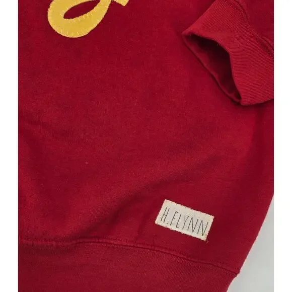 H Flynn Kansas City Script Sweatshirt S Red Yellow Embroidered Crewneck Gildan - Picture 2 of 7